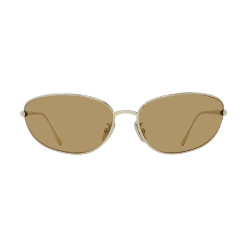 Loewe Sunglasses Geometric Full Rim, Shiny Gold Frame and Brown Lens LW40164U32E
