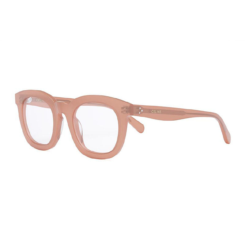 Celine Eyeglasses Square Full Rim, Matte Peach Frame and Clear Demo Lenses Lens CL5004IN074