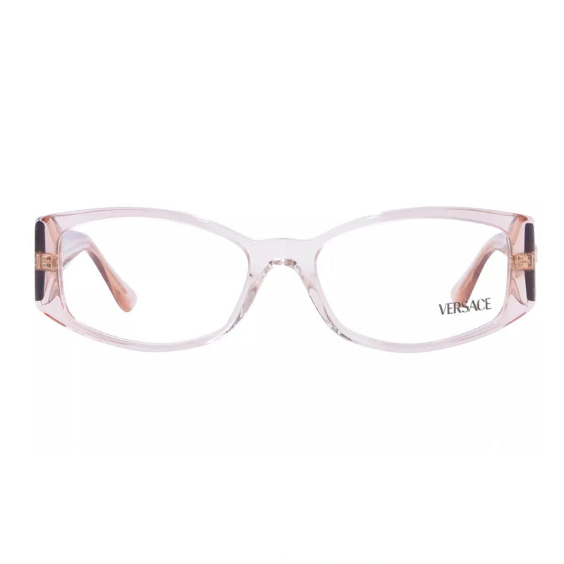 Versace Eyeglasses Geometric Full Rim, Peach Gradient Beige Frame and Clear Demo Lenses Lens VE33435431