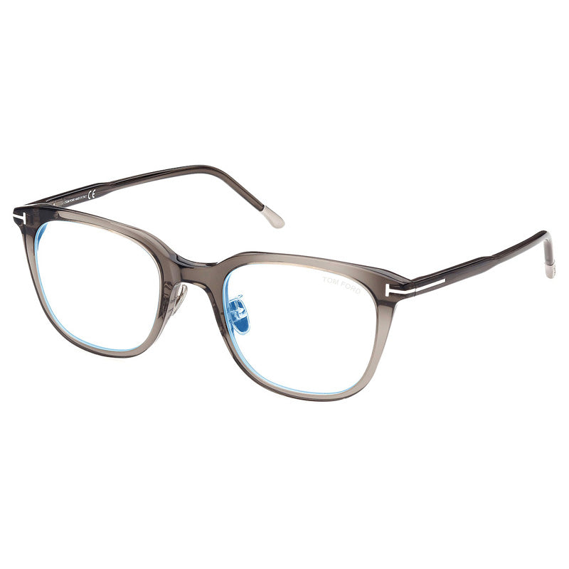 Tom Ford Eyeglasses Square Full Rim, Light Gray Frame and Clear Blue Light Block Lens FT5776-D-B020