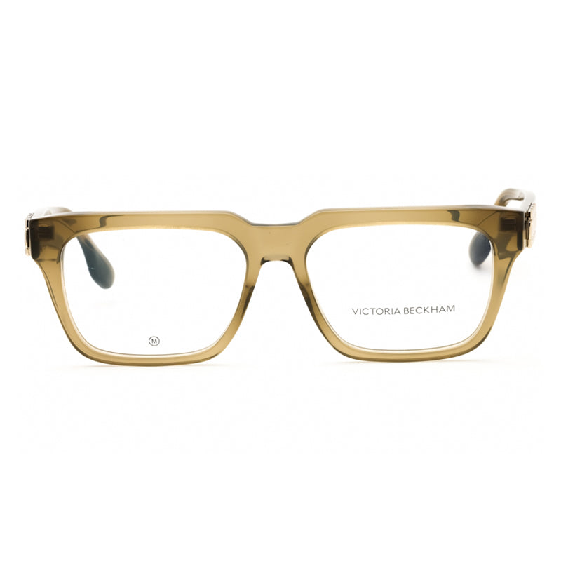 Victoria Beckham Eyeglasses Rectangle Full Rim, Olive Frame and Clear Demo Lenses Lens VB2667310