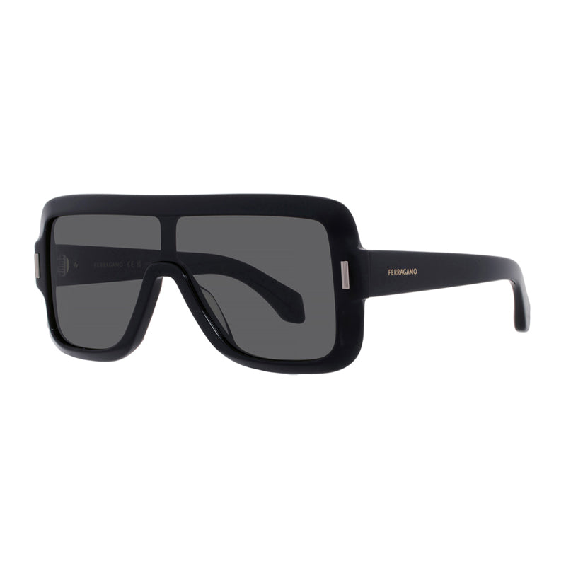 Ferragamo Salvatore Ferragamo Sunglasses Shield Full Rim, Black Frame and Smoke Lens SF2061SE001