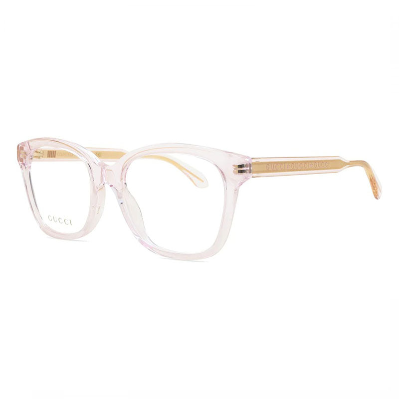 Gucci Eyeglasses Square Full Rim, Pink Frame and Clear Demo Lenses Lens GG0566ON004