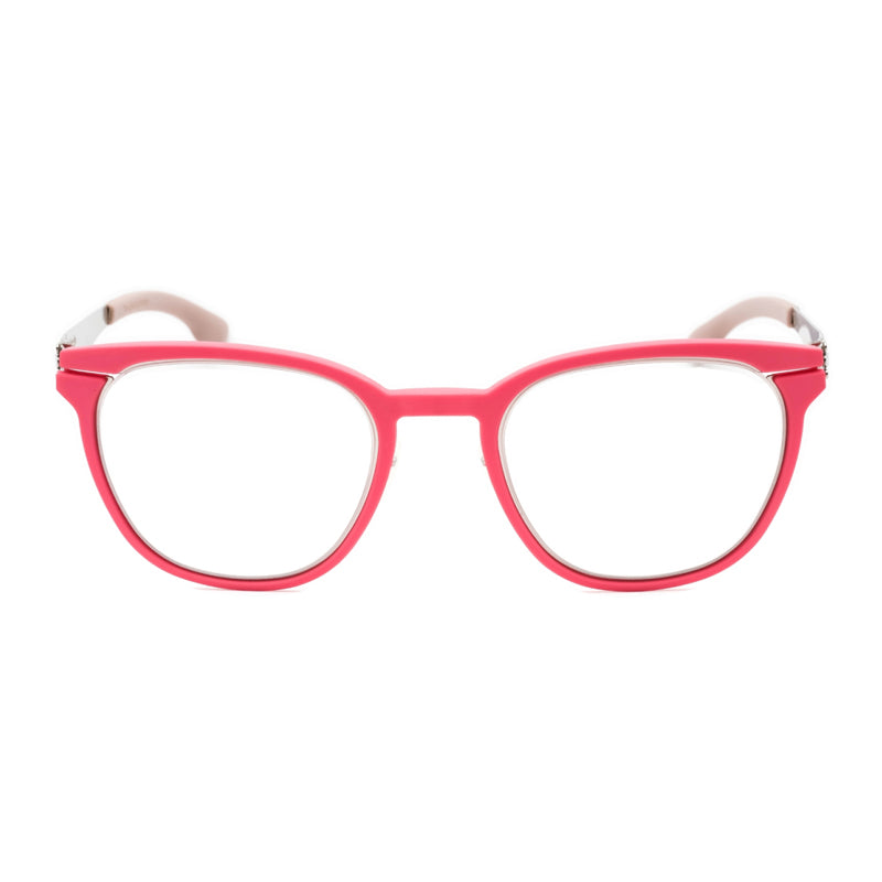 Ic! Berlin Eyeglasses Browline Full Rim, Pearl-Lolly-Pink Nude Frame and Clear Demo Lenses Lens WESTSIDERH0035H236