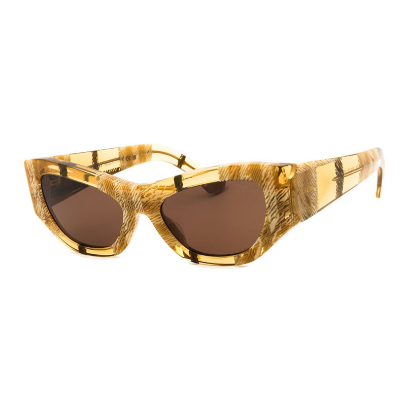Burberry Sunglasses Cat Eye Full Rim, Check Beige Frame and Brown Lens BE4450U415773