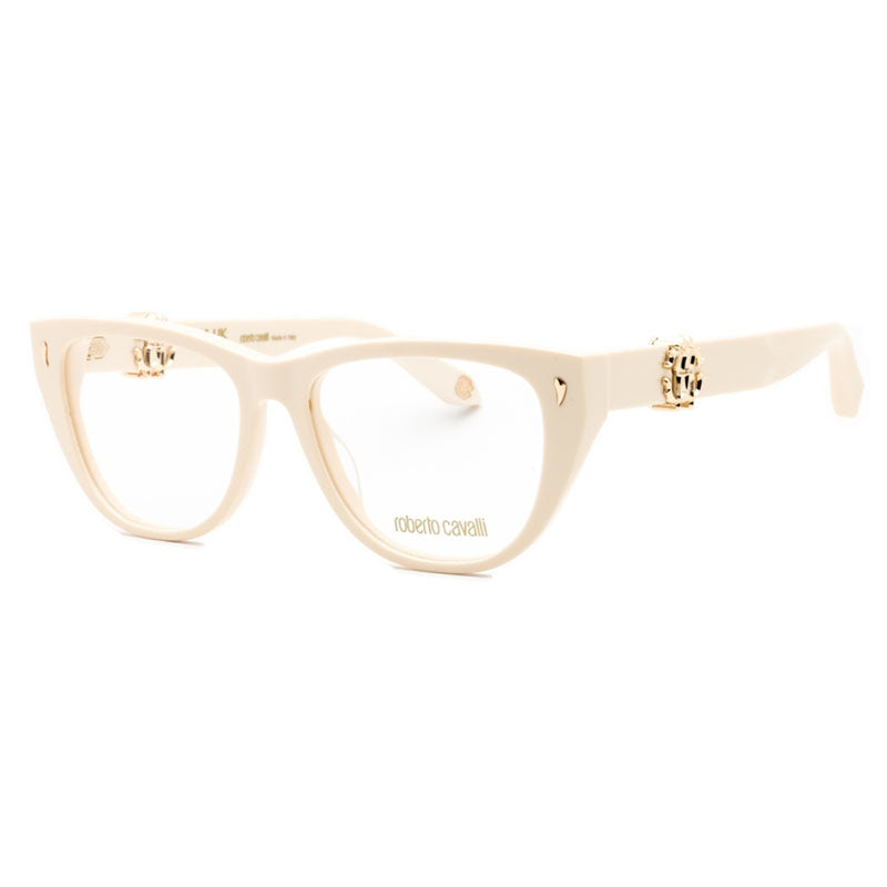 Roberto Cavalli Eyeglasses Cat Eye Full Rim, Cream Frame and Clear Demo Lenses Lens VRC04509X7