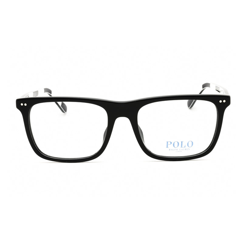 Polo Ralph Lauren Eyeglasses Rectangle Full Rim, Shiny Black Frame and Clear Demo Lenses Lens PH2282F5001