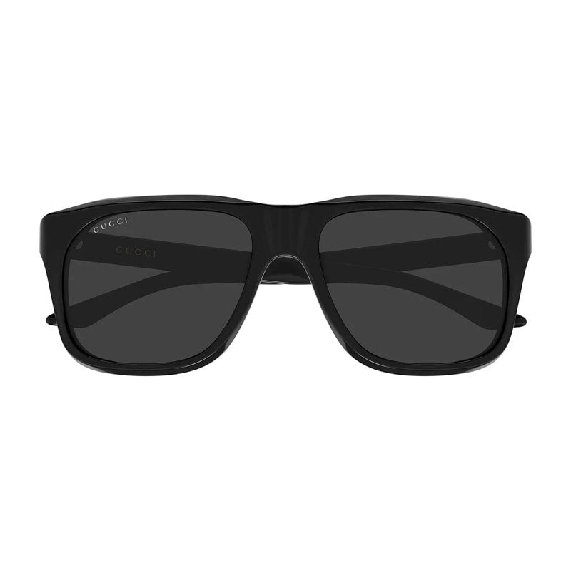 Gucci Sunglasses Square Full Rim, Black Frame and Grey Lens GG2077S001