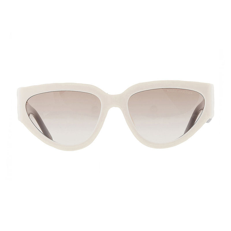 Marc Jacobs Sunglasses Cat Eye Full Rim, White/Black Frame and Brown Gradient Polarized Lens MARC645/S0CCPHA