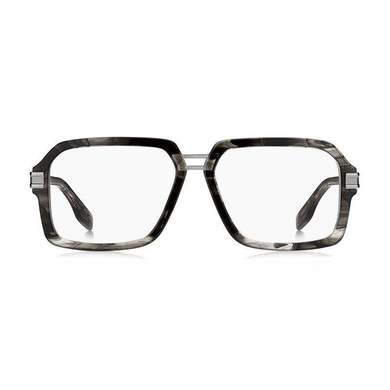 Marc Jacobs Eyeglasses Square Full Rim, Grey Horn Frame and Clear Demo Lenses Lens MARC71502W800