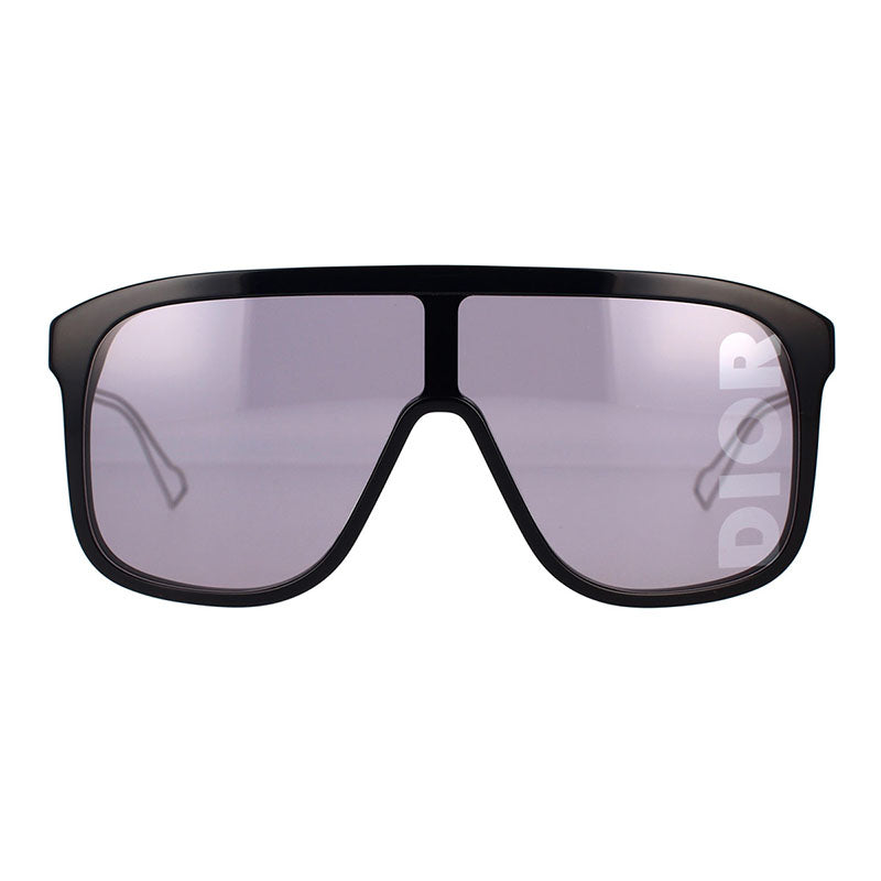 Dior Sunglasses Shield Full Rim, Shiny Black Frame and Smoke Mirror Lens DIORFASTM1I10A8