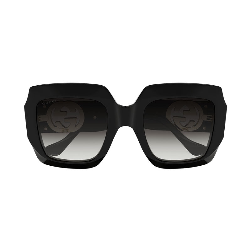 Gucci Sunglasses Square Full Rim, Black Frame and Grey Gradient Lens GG1022S001