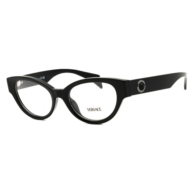 Versace Eyeglasses Cat Eye Full Rim, Black Frame and Clear Demo Lenses Lens VE3361UGB1