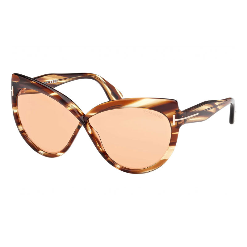 Tom Ford Sunglasses Butterfly Full Rim, Blonde Havana Frame and Brown Lens FT119653E