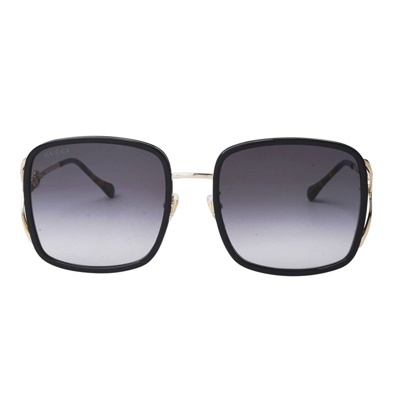 Gucci Sunglasses Square Full Rim, Black Frame and Grey Lens GG1016SK001