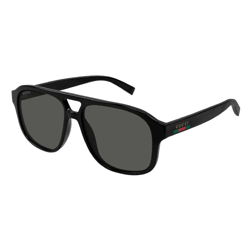 Gucci Sunglasses Aviator Full Rim, Black Frame and Grey Lens GG1856S001