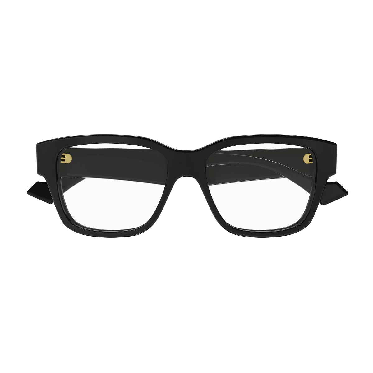 Gucci Eyeglasses Square Full Rim, Shiny Black Frame and Clear Demo Lenses Lens GG1428O001