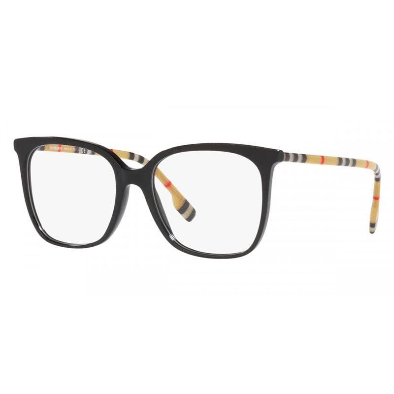 Burberry Eyeglasses Square Full Rim, Black Frame and Clear Demo Lenses Lens BE23673853