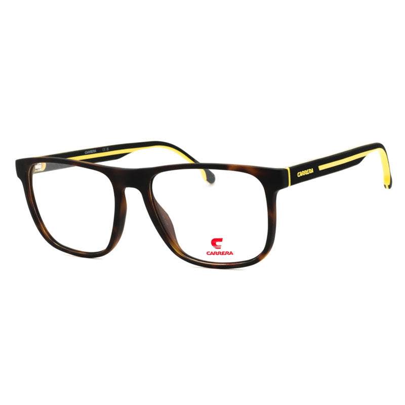 Carrera Eyeglasses Square Full Rim, Matte Brown Tortoise Frame and Clear Demo Lenses Lens CARRERA88920N9P00