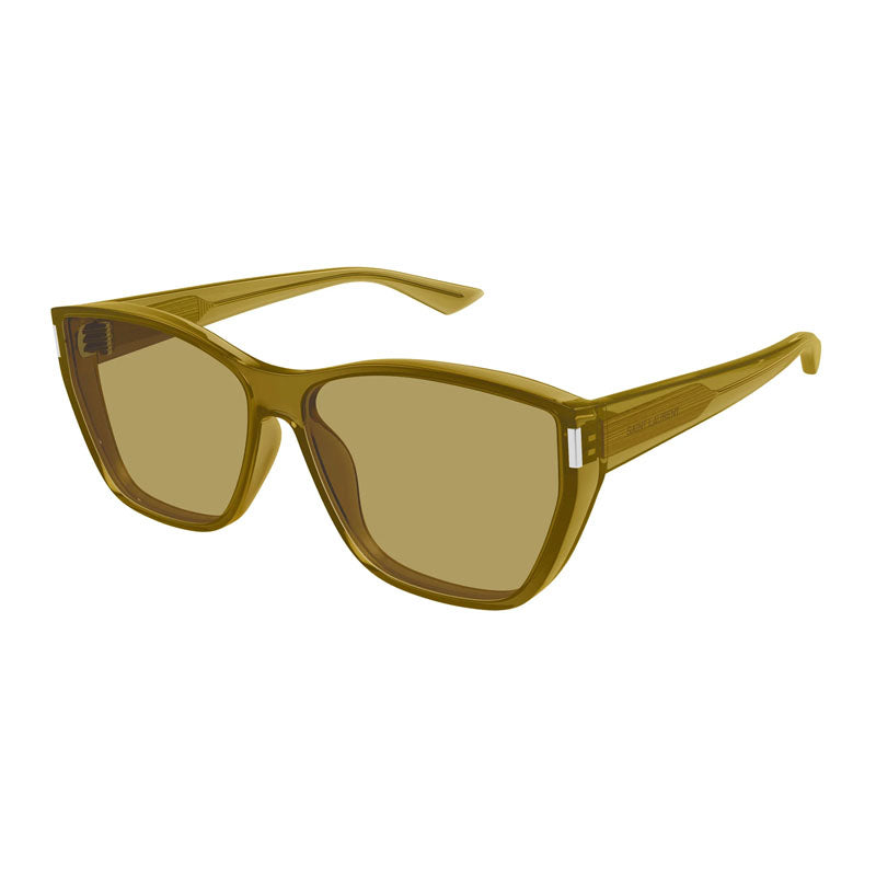 Saint Laurent Sunglasses Cat Eye Full Rim, Transparent Ocra Frame and Brown Lens SL758004