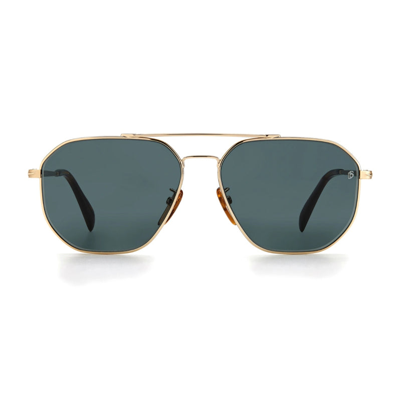 David Beckham Sunglasses Aviator Full Rim, Gold/Havana Frame and Green Lens DB1041/S006JQT