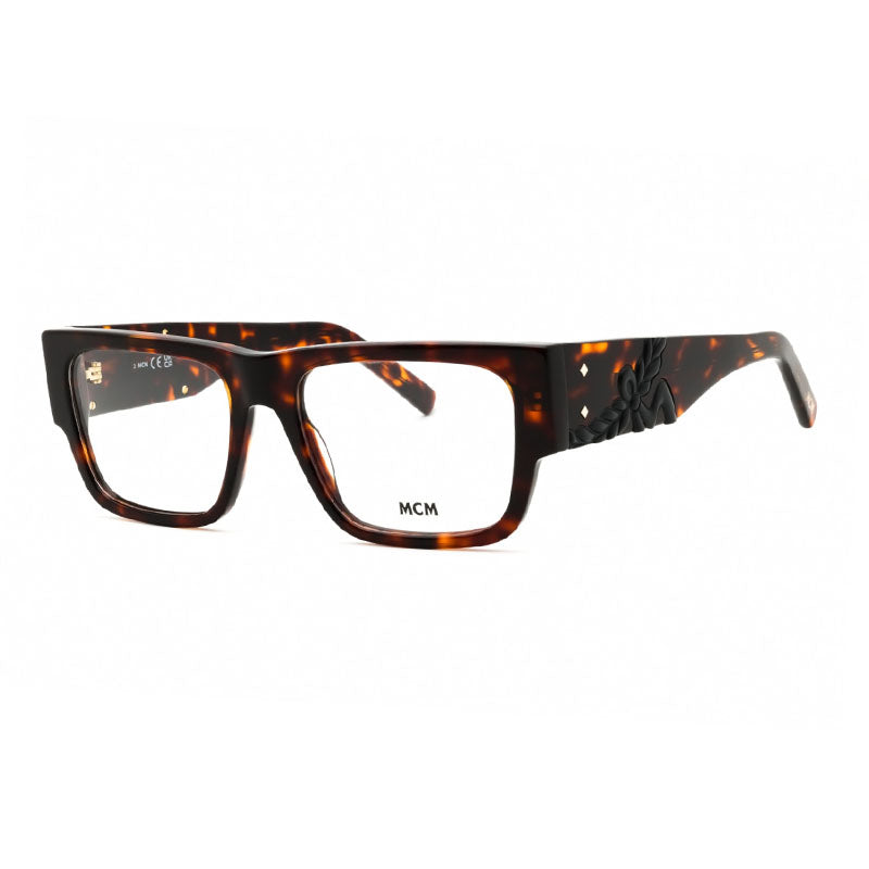 Mcm Eyeglasses Square Full Rim, Dark Havana Frame and Clear Demo Lenses Lens MW5013052