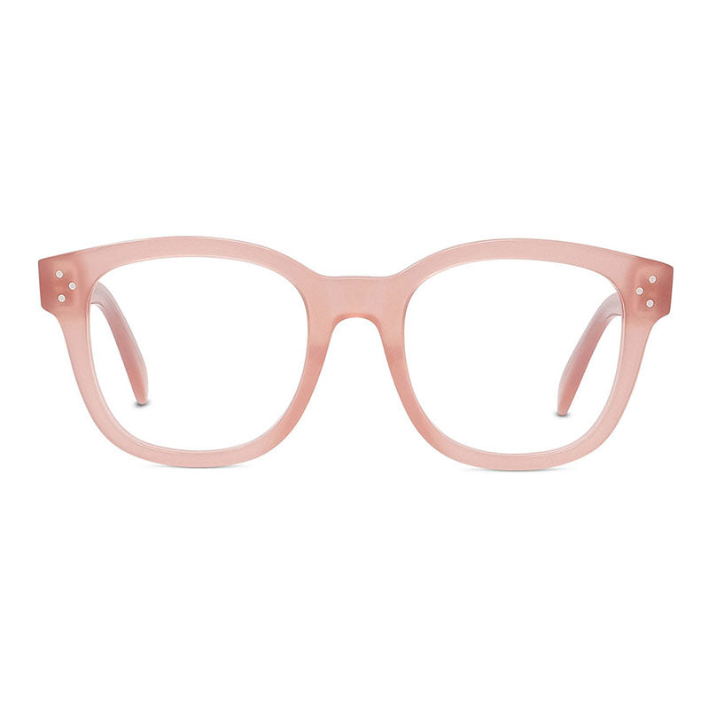 Celine Eyeglasses Square Full Rim, Shiny Pink Frame and Clear Demo Lenses Lens CL50098I074