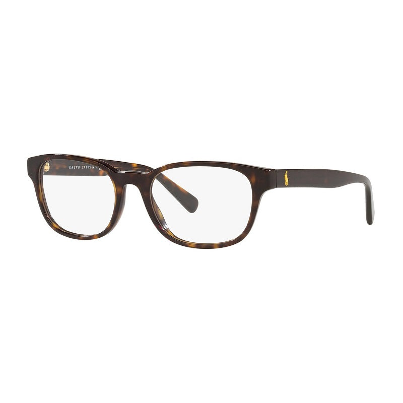 Polo Ralph Lauren Eyeglasses Round Full Rim, Shiny Dark Havana Frame and Clear Demo Lenses Lens PH2244F5003