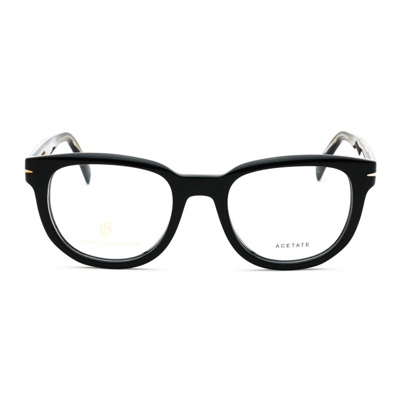 David Beckham Eyeglasses Round Full Rim, Black Frame and Clear Demo Lenses Lens DB7097080700
