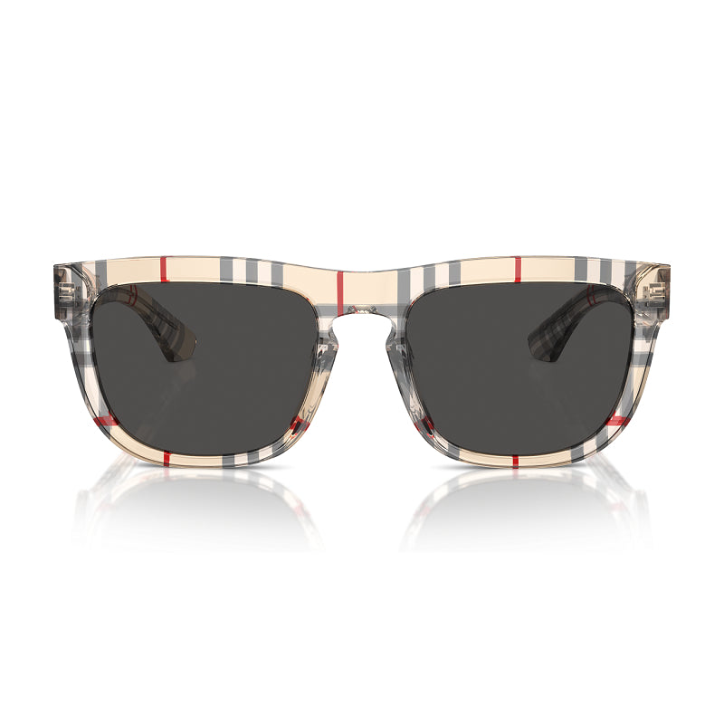 Burberry Sunglasses Square Full Rim, Vintage Check Frame and Dark Grey Lens BE4431U412287