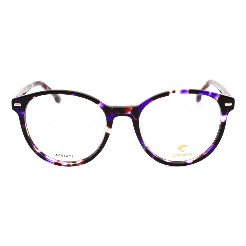 Carrera Eyeglasses Round Full Rim, Violet Havana Frame and Clear Demo Lenses Lens CARRERA30100HKZ00
