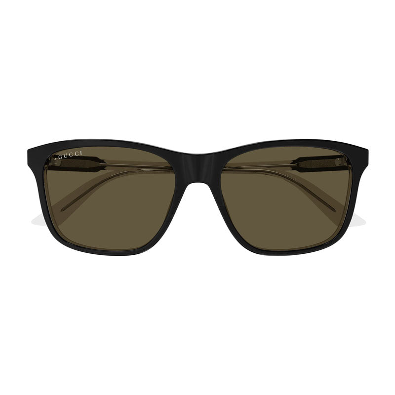 Gucci Sunglasses Square Full Rim, Black Frame and Brown Lens GG1819S005