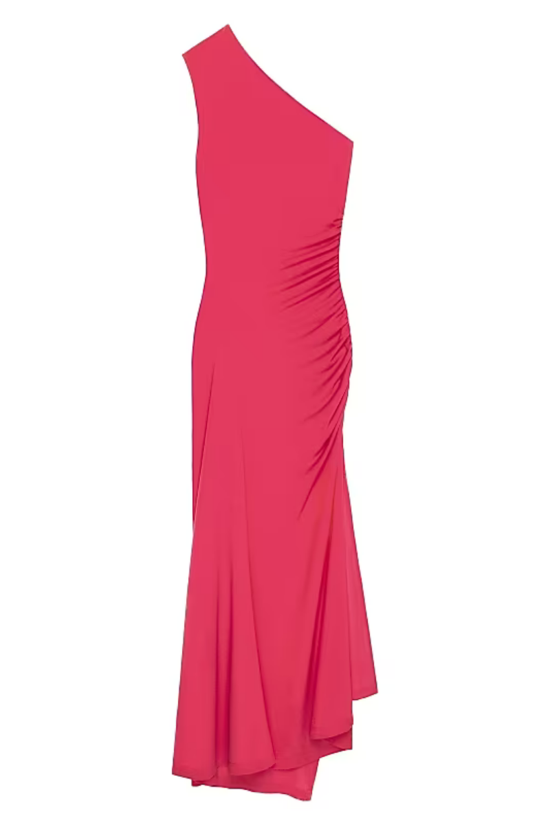 Givenchy One Shoulder Dress_Raspberry