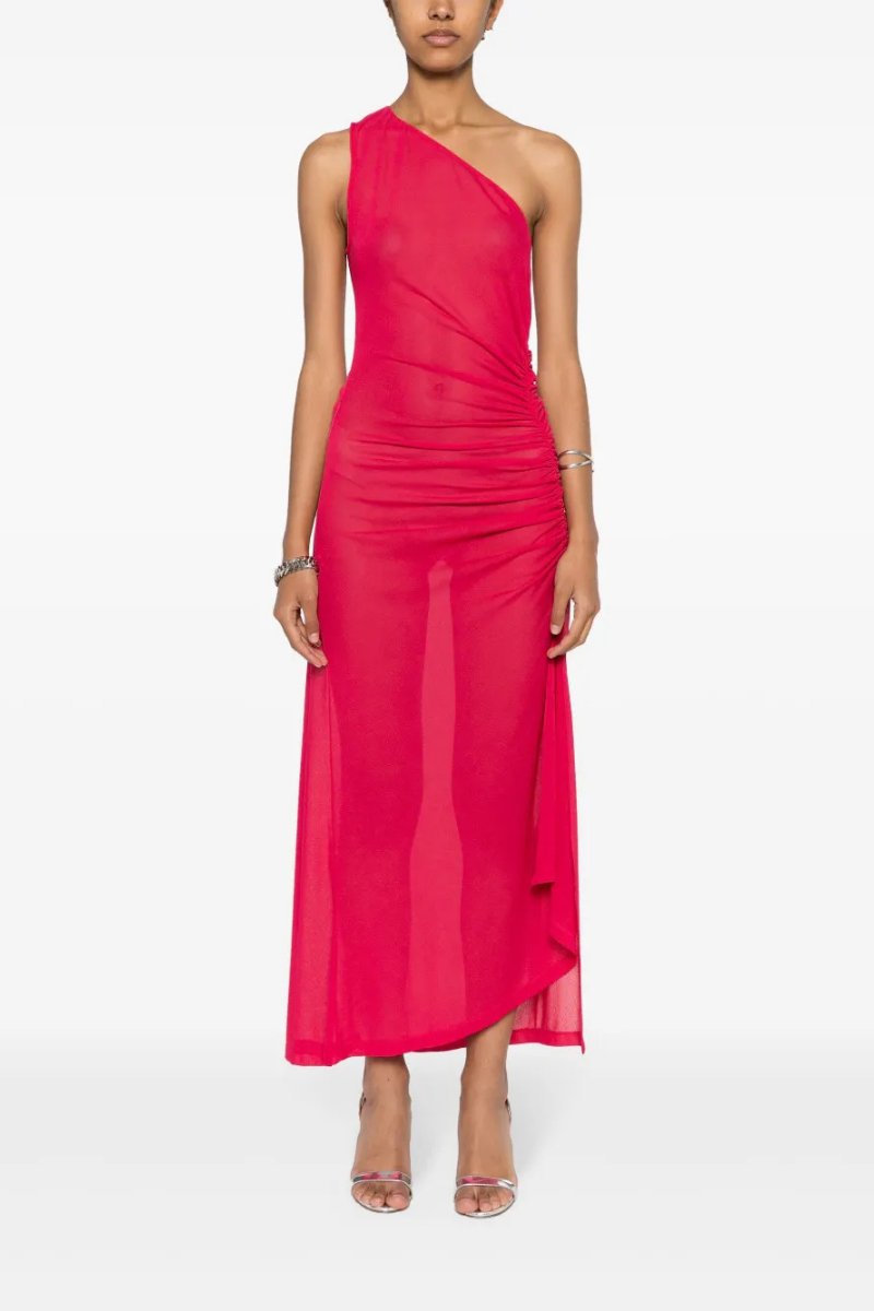 Givenchy One Shoulder Dress_Raspberry