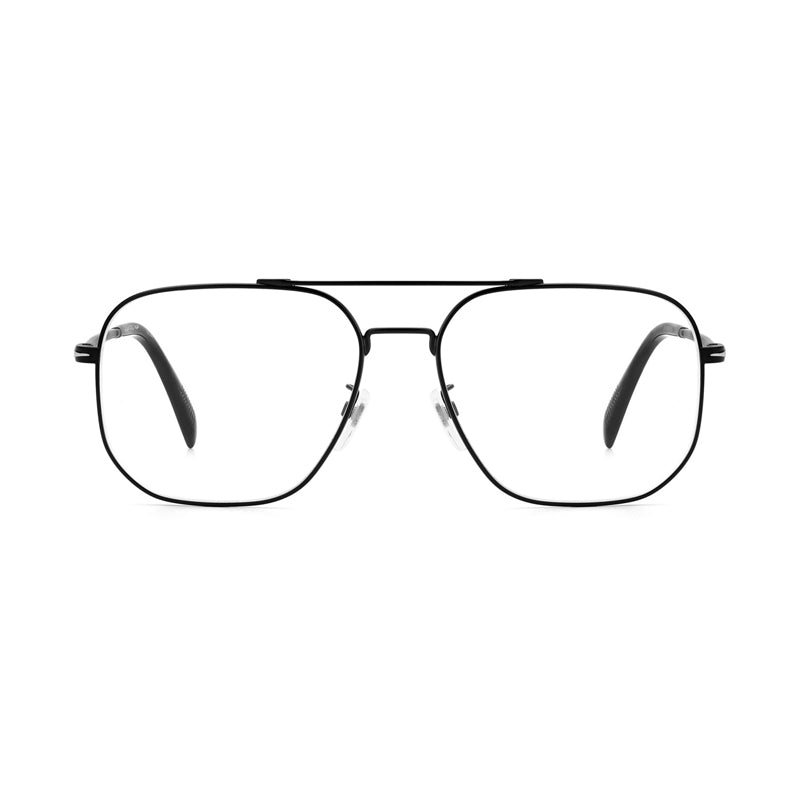 David Beckham Eyeglasses Square Full Rim, Matte Black Frame and Clear Demo Lenses Lens DB1096000300