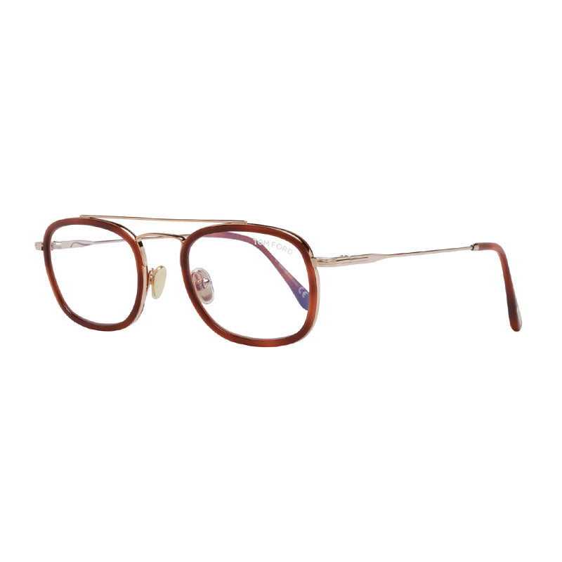 Tom Ford Eyeglasses Square Full Rim, Havana Frame and Clear Blue Light Block Lens FT5677-B053