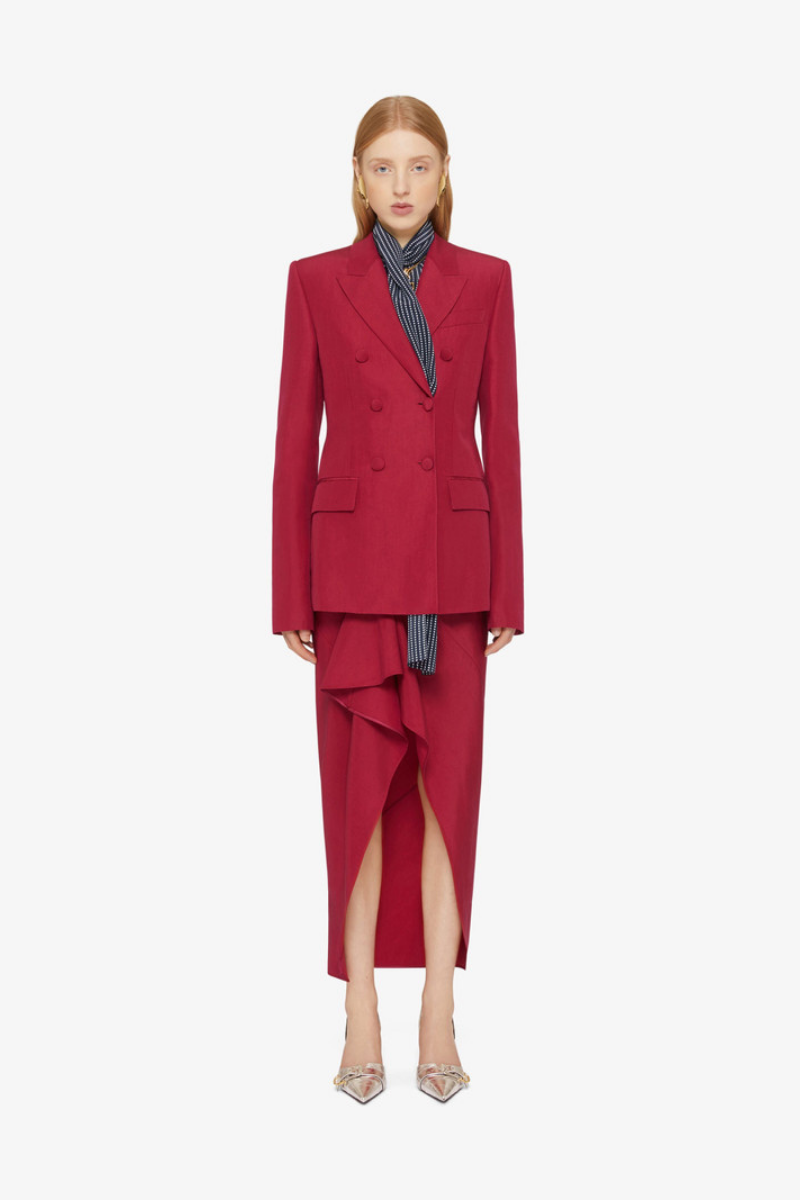 Givenchy Double Breasted Jacket_Red Cherry