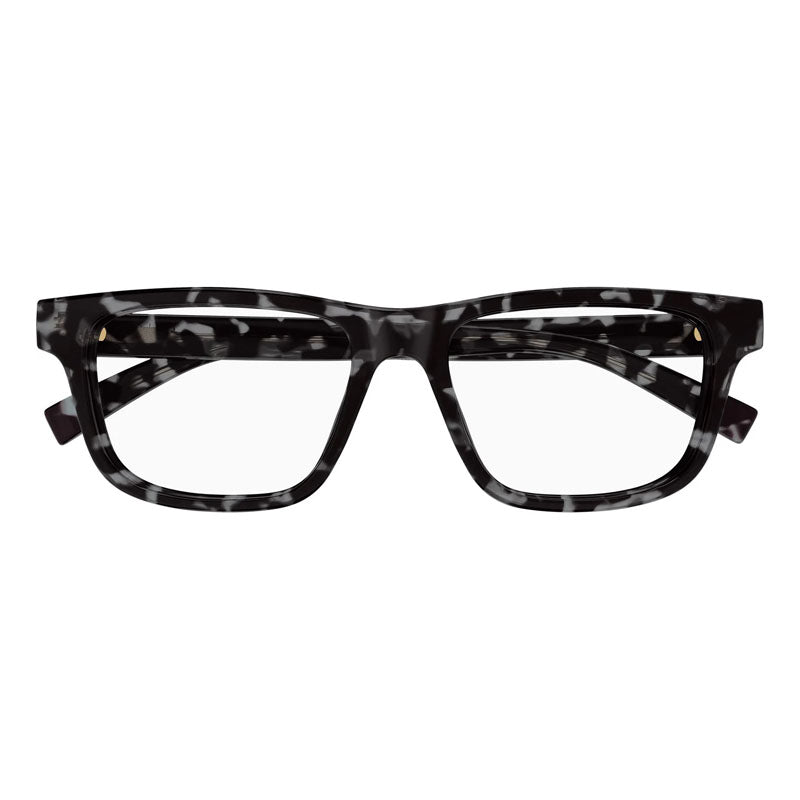 Gucci Eyeglasses Square Full Rim, Dark Grey Havana Frame and Clear Demo Lens Lens GG1987O003