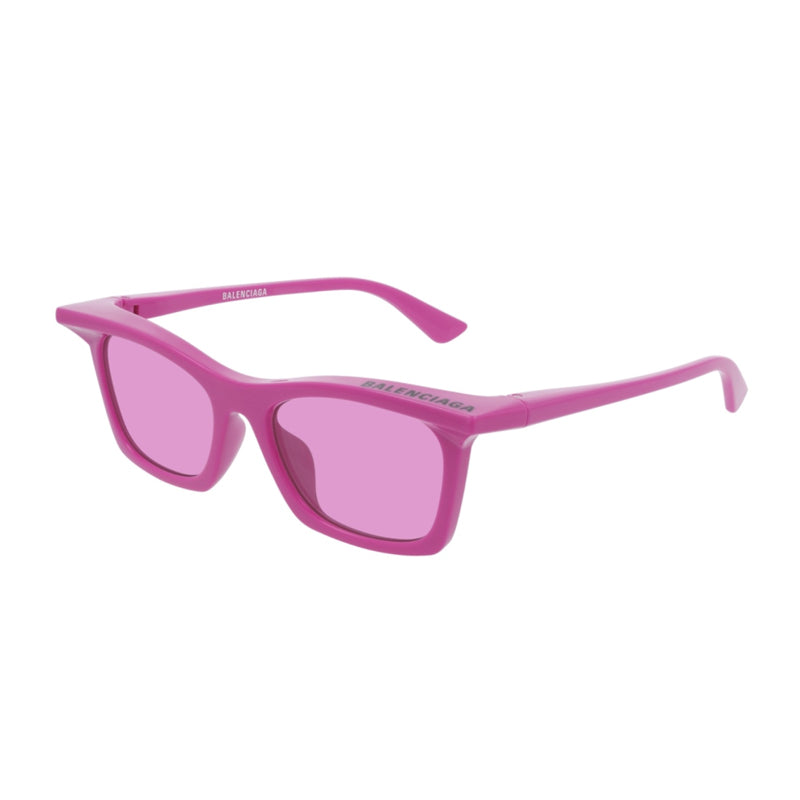 Balenciaga Sunglasses Rectangle Full Rim, Violet Frame and Pink Lens BB0099S003
