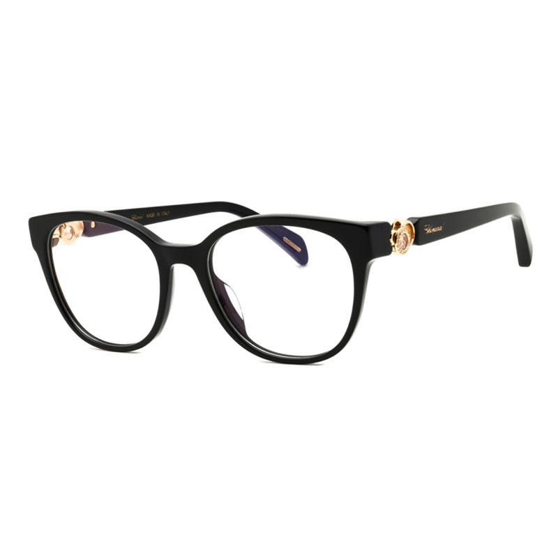 Chopard Eyeglasses Oval Full Rim, Shiny Black Frame and Clear Demo Lenses Lens VCH356S0700