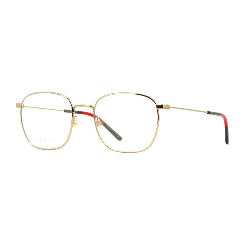 Gucci Eyeglasses Square Full Rim, Gold Frame and Clear Demo Lenses Lens GG0681O001