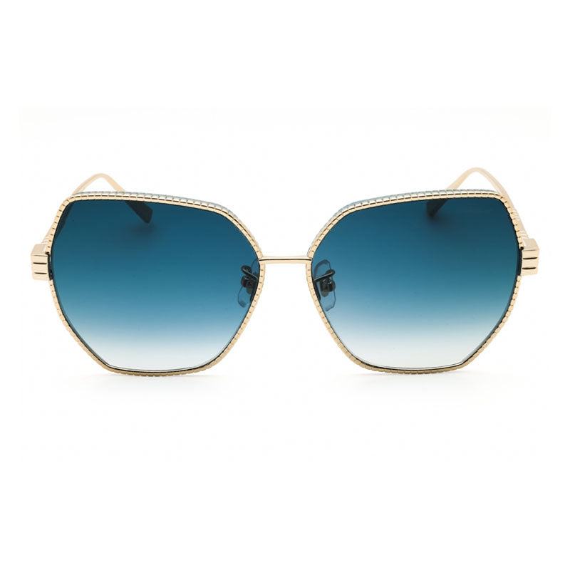 Chopard Sunglasses Butterfly Full Rim, Pale Gold Frame and Blue Gradient Lens SCHL28M08FE