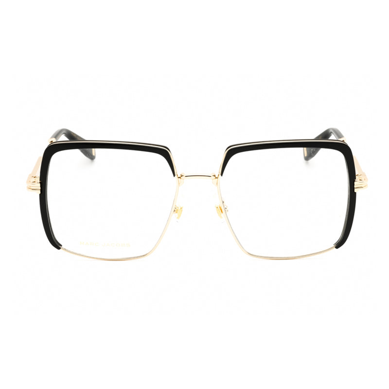 Marc Jacobs Eyeglasses Square Full Rim, Gold Black Frame and Clear Demo Lenses Lens MJ10670RHL00