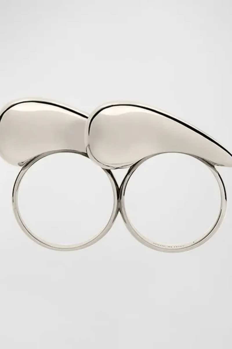 Givenchy G Tears Double Fingers Silvery Ring_Silvery