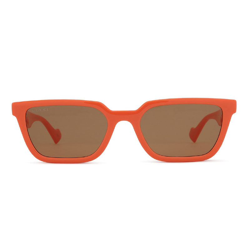 Gucci Sunglasses Square Full Rim, Orange Frame and Brown Lens GG1539S004