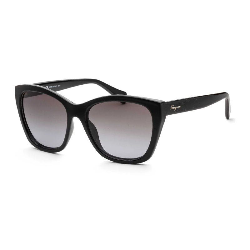 Ferragamo Salvatore Ferragamo Sunglasses Cat Eye Full Rim, Black Frame and Grey Gradient Lens SF957S001