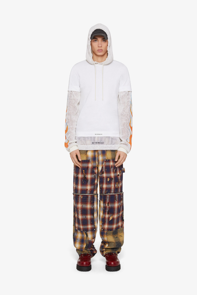 Givenchy Jersey & Mesh Hoodie All-In-One Look8/18_White