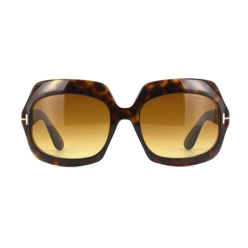 Tom Ford Sunglasses Square Full Rim, Dark Havana Frame and Brown Gradient Lens FT115552F
