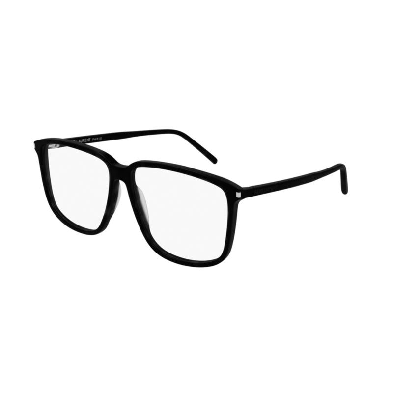 Saint Laurent Eyeglasses Square Full Rim, Black Frame and Clear Demo Lenses Lens SL404001