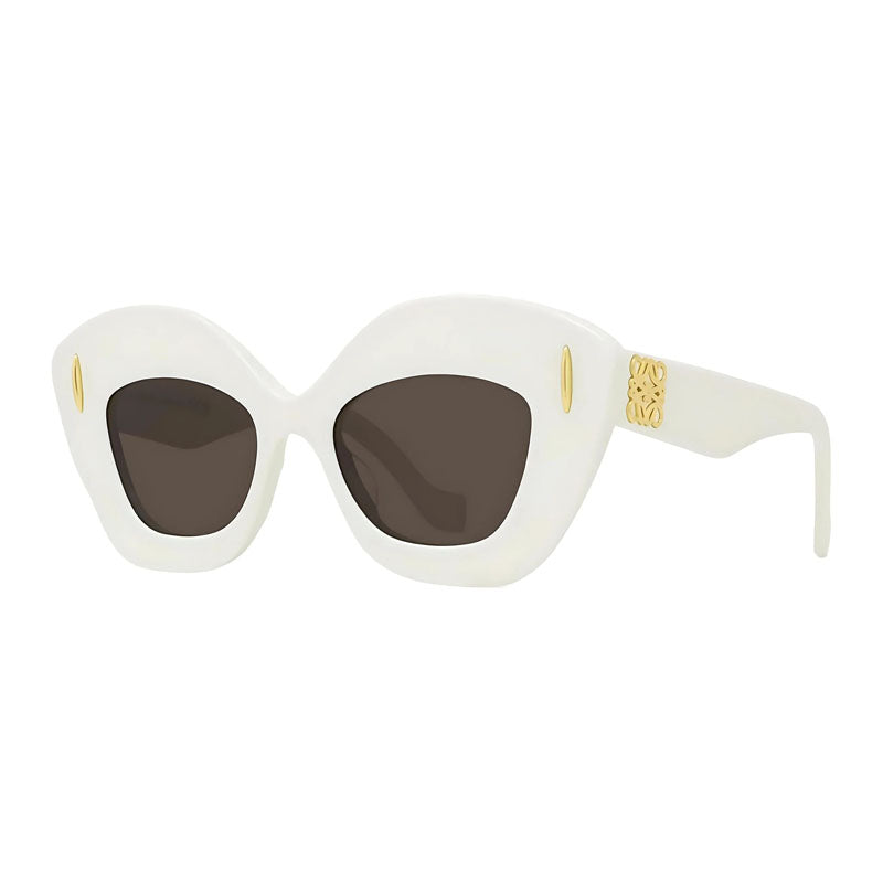 Loewe Sunglasses Cat Eye Full Rim, Ivory Frame and Brown Lens LW40127I25E